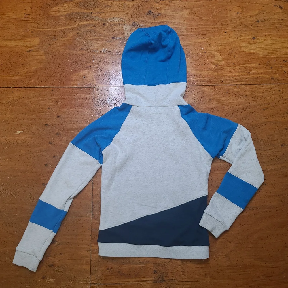 Handmade Colorblock Hoodie in Blue and Green - Picture 6 of 6